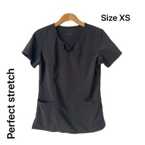 Black scrub top, size XS